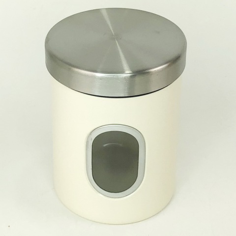 Tarros de cocina de metal con ventana transparente