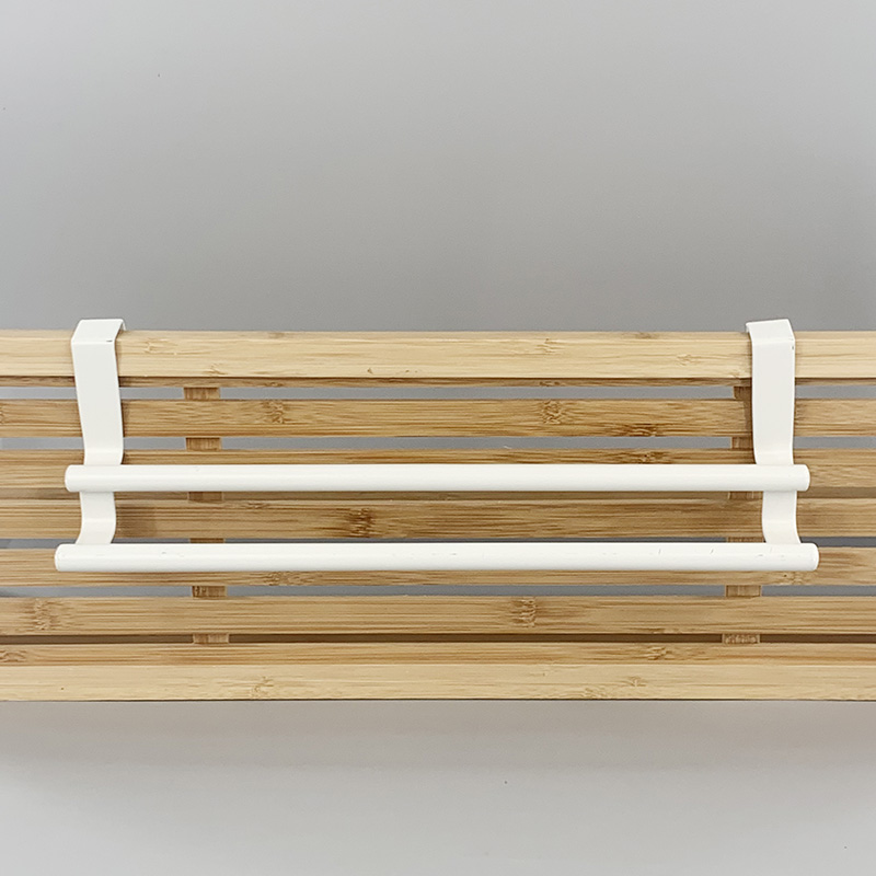 White Metal Over The Door Towel Bar Rack