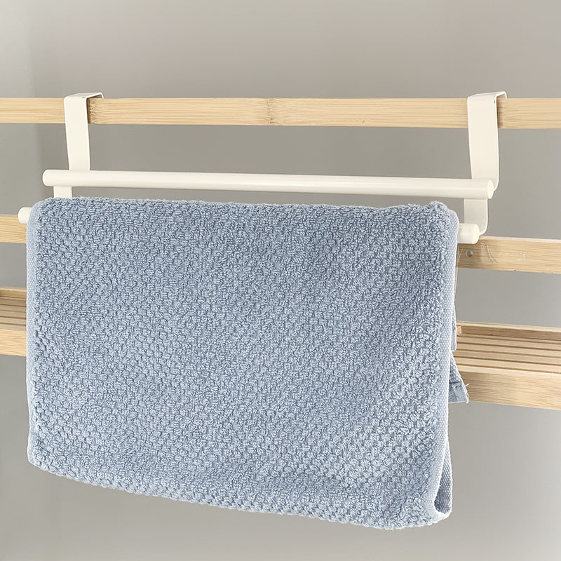 White Metal Over The Door Towel Bar Rack