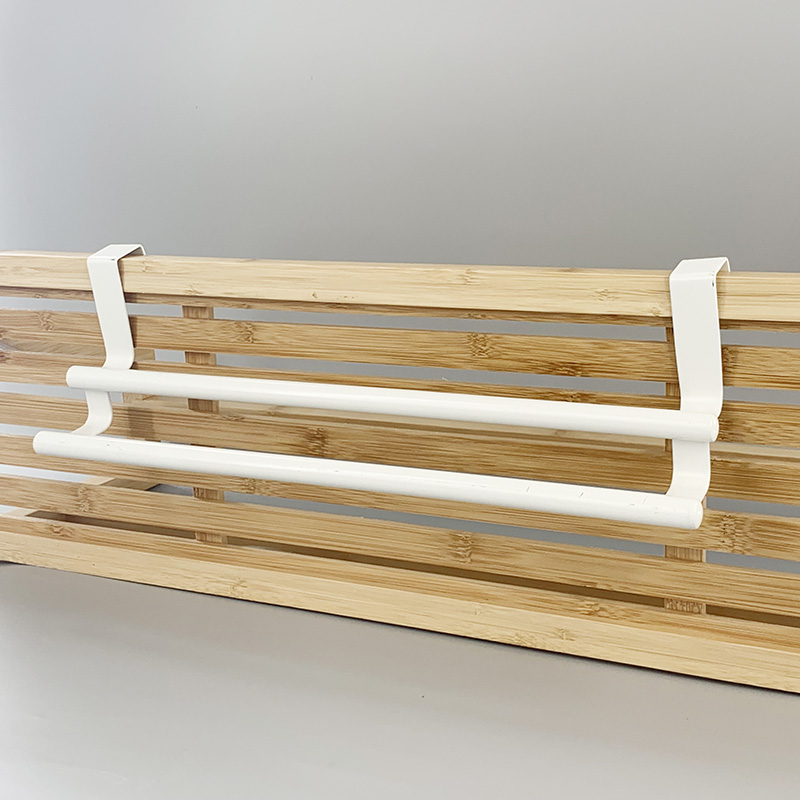 White Metal Over The Door Towel Bar Rack