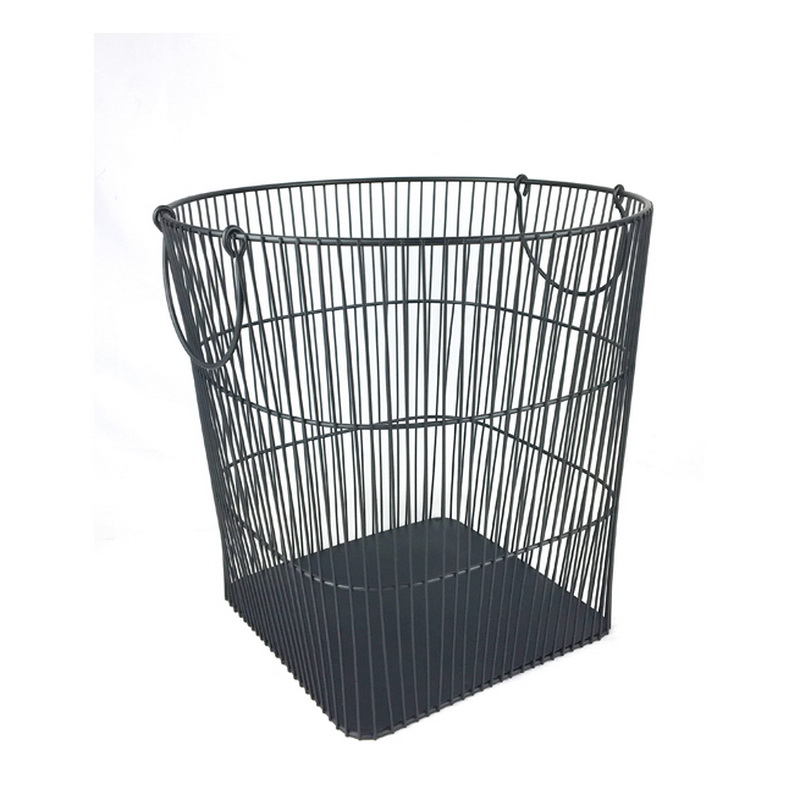 Cesta de lavandería de alambre de hierro negro