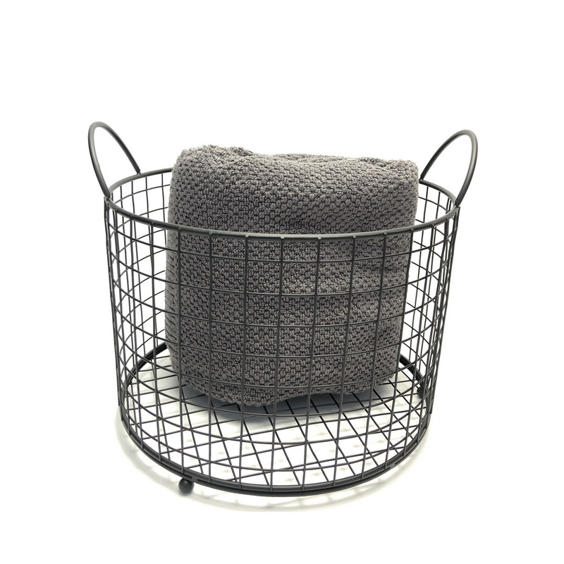 Cesta de lavandería de alambre de hierro negro