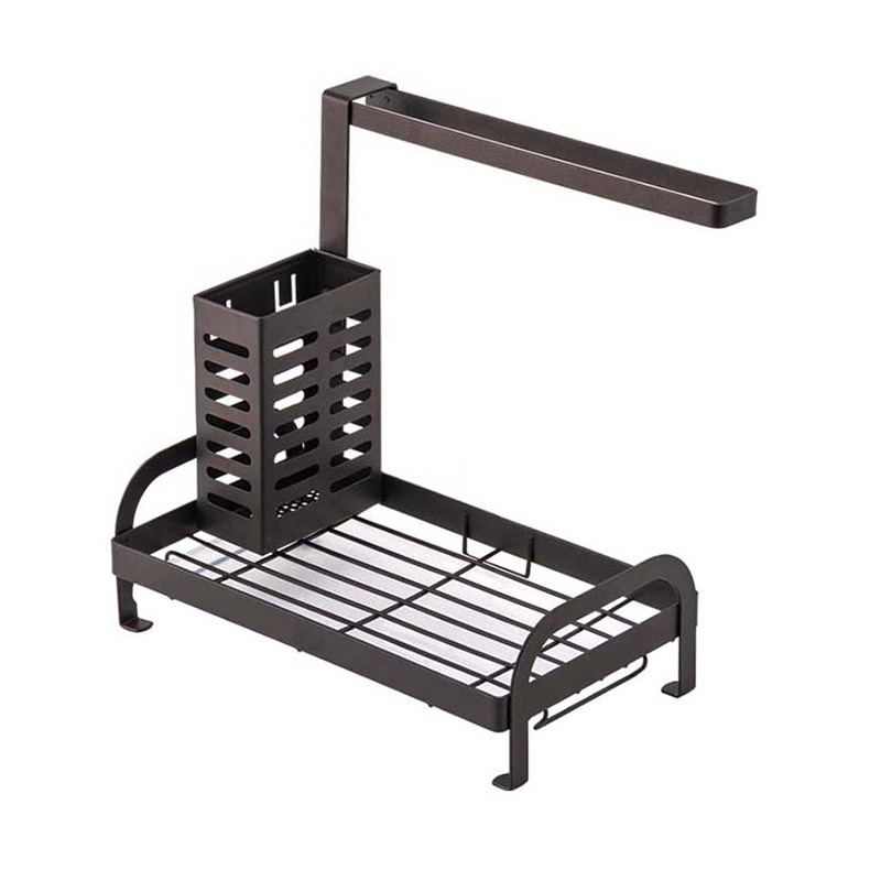 Sink Soap Brush Dishcloth Holder With Removable Drip Tray