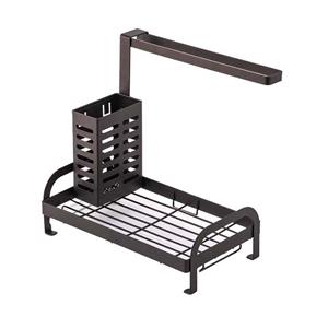 Soporte para pa?o de cocina con cepillo de jabón para fregadero con bandeja de goteo extraíble