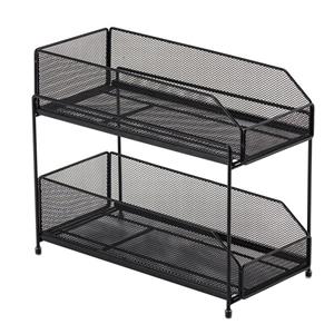 Laci Organizer Keranjang Perak Jaring Geser 2 Tingkat