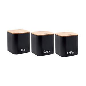 Toples Logam Set 3 Dengan Tutup Bambu
