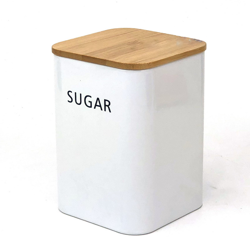 Metal Jars Set Of 3 With Bamboo Lids