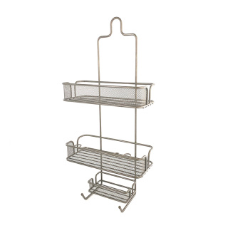 Shower Holder For Shampoo With Towel Hooks