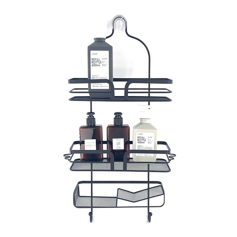 Estante de baño con ganchos para jabonera