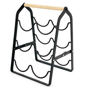 Lipat Rak Anggur Kayu Penyimpanan Meja Berdiri Bebas