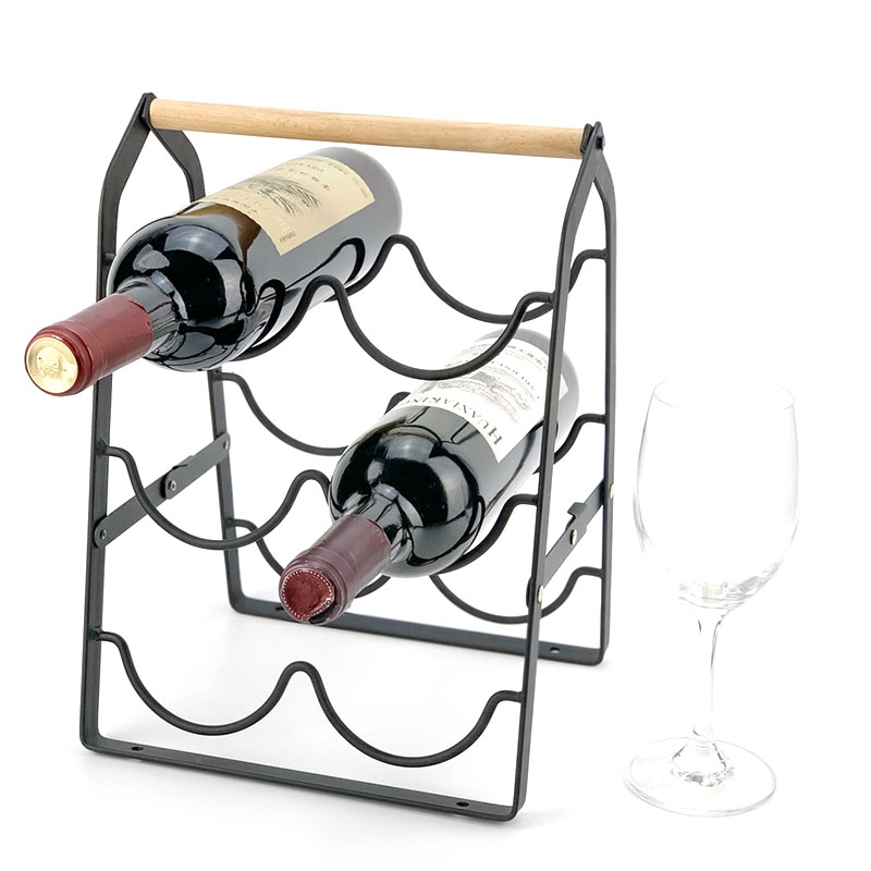 Folding Wooden Wine Racks Free Standing Table Storage