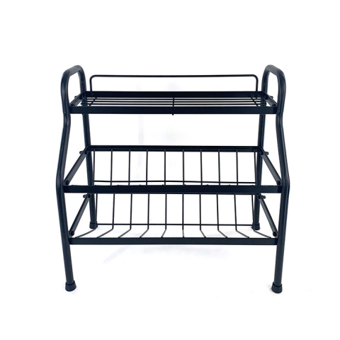 Organizador de almacenamiento de pie de cocina negro de 3 niveles