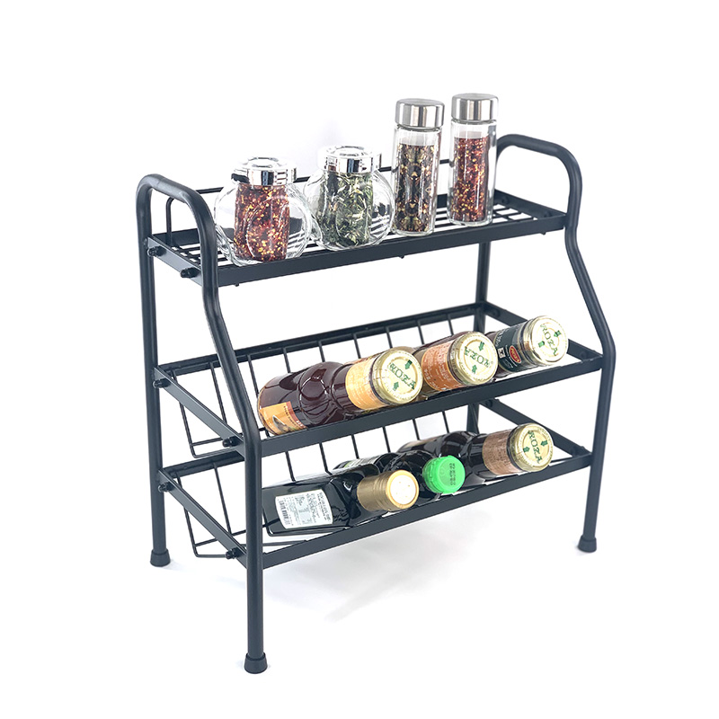 3 Tier Black Kitchen Standing Storage Organizer