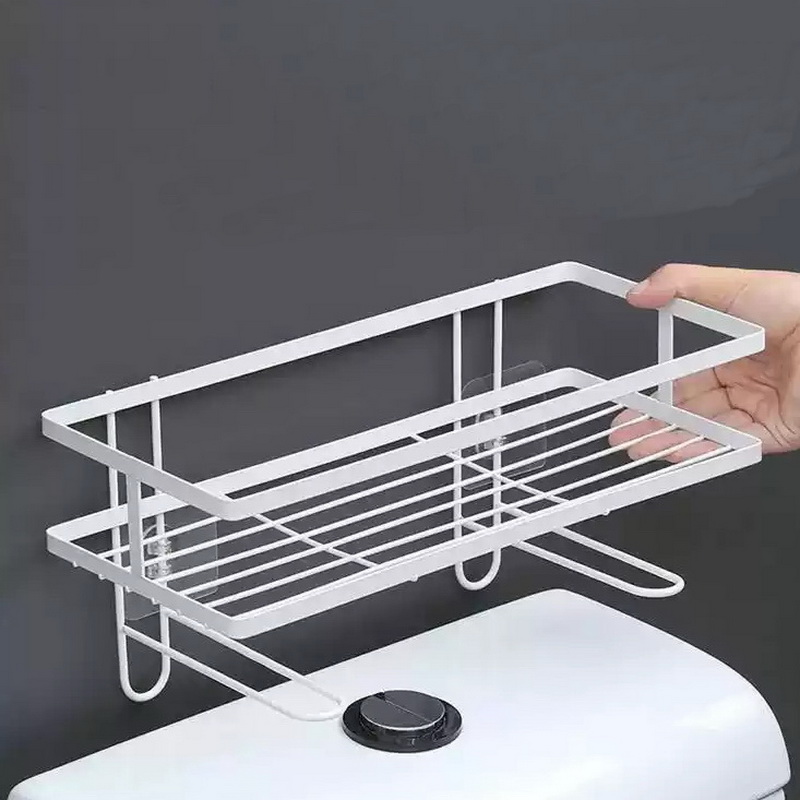 Estante para champú de baño sobre el inodoro