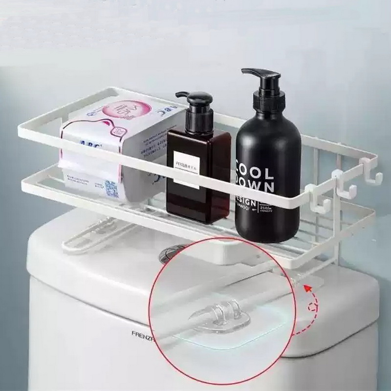 Estante para champú de baño sobre el inodoro