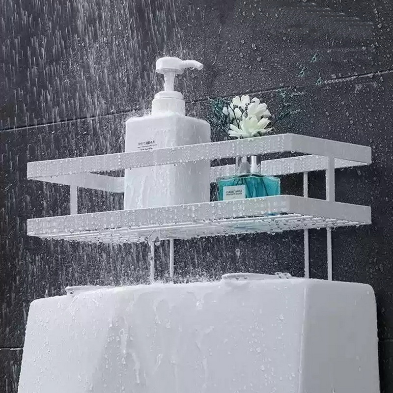 Estante para champú de baño sobre el inodoro