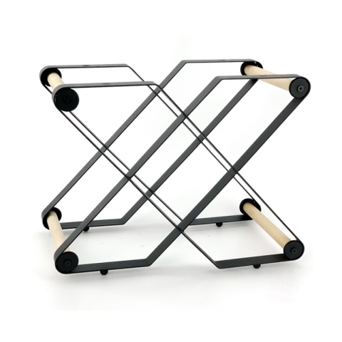 Titular de copa de vino de madera de hierro único de cocina