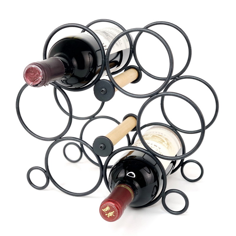 Round Wire Wine Rack Bottle Storage Organizer