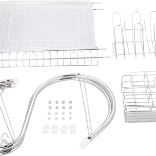 Rak Piring Baja Chrome 2 Tingkat Berbentuk S