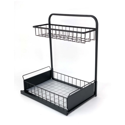 Organizadores de cocina de 2 niveles con cajón de almacenamiento