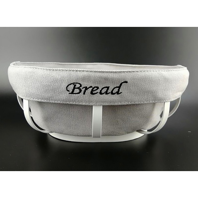 Gray Oval Vintage Bread Basket