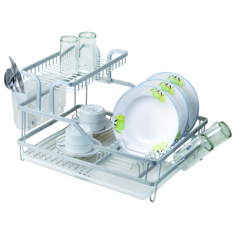 2-st?ckiger Geschirrabtropfst?nder aus Aluminium