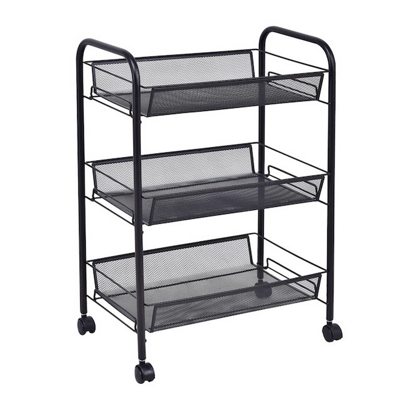 Carro utilitario móvil con ruedas y cestas de malla