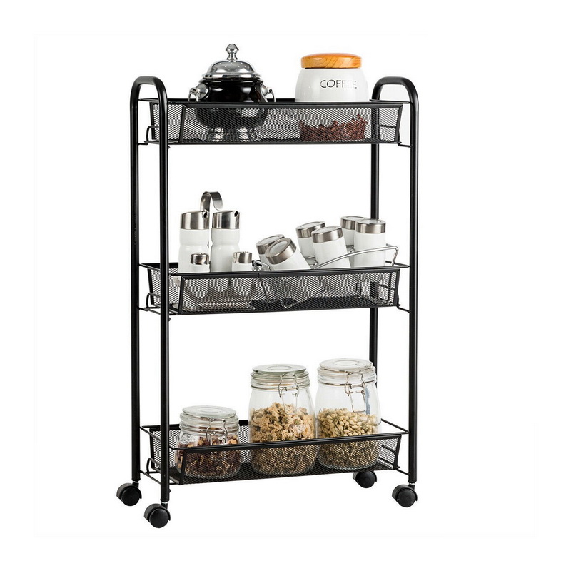 Mobile Utility Rolling Cart With Mesh Baskets