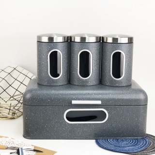 Dark Grey Bread Bin With Window