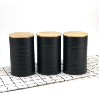 Carbon Steel Powder Coating Storage Jars Set Of 3