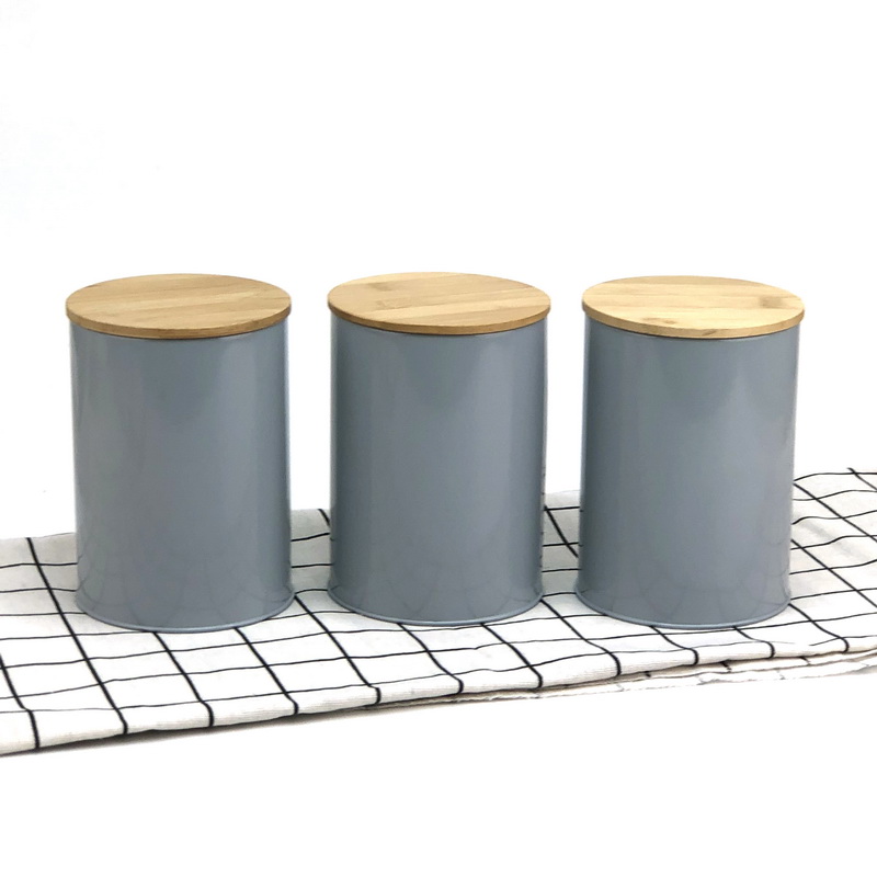 Carbon Steel Powder Coating Storage Jars Set Of 3