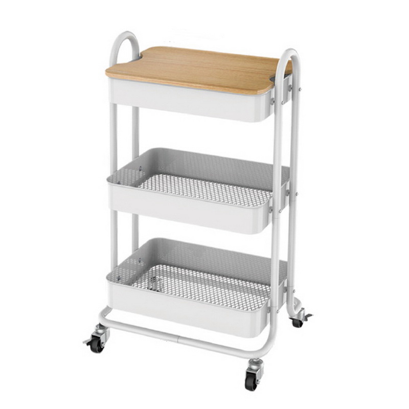 Trolley Service Shelving Cart With Lockable Wheels