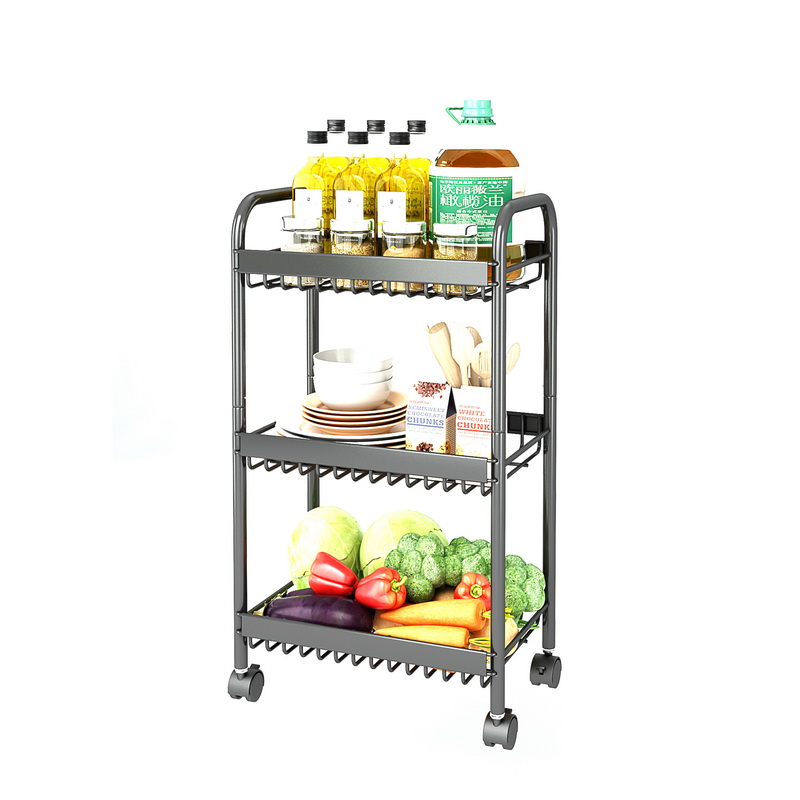 Slim Kitchen Storage Slide Out Rolling Rack With Wheels
