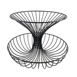 Bonitas cestas de alambre decorativas modernas de 2 niveles.