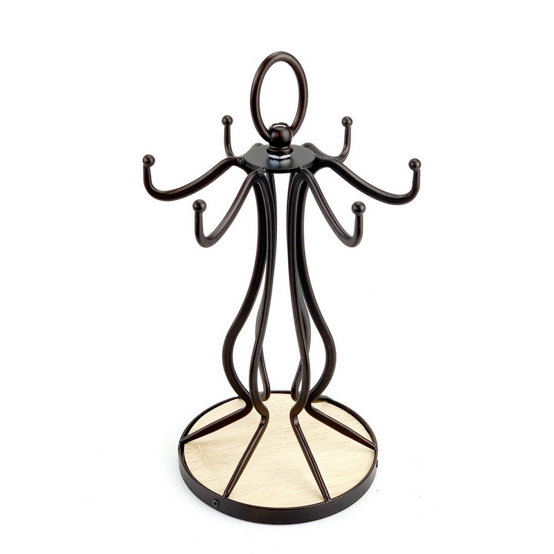 Mug Holder Stand With Wood Base