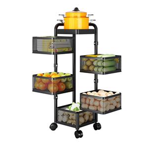 Abnehmbarer Küchenwagen mit quadratischem Korb