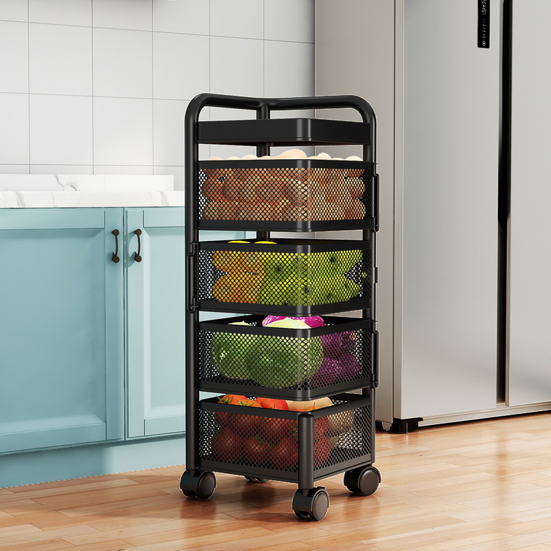 Removable Square Basket Kitchen Trolley