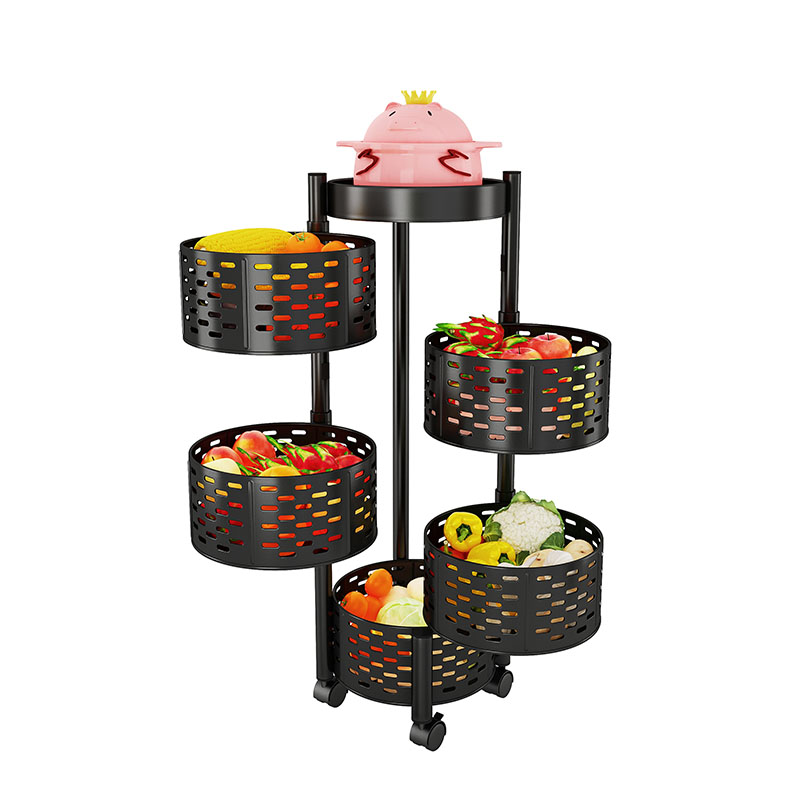 Metal Storage Round Rotating Bakset Rack