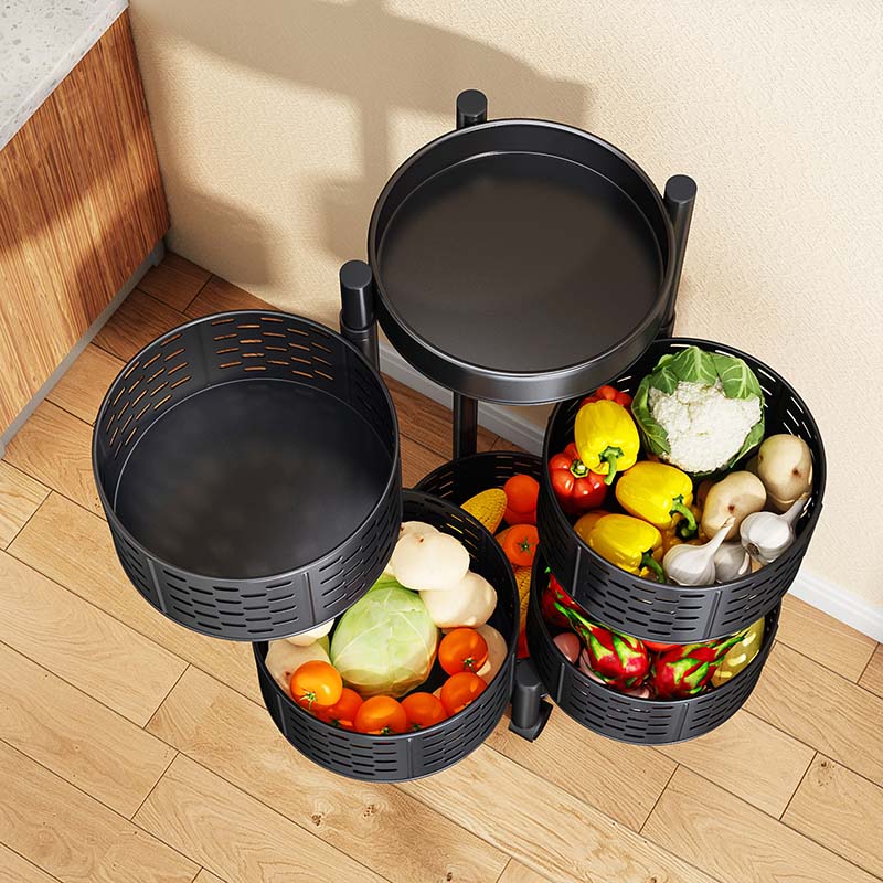 Metal Storage Round Rotating Bakset Rack