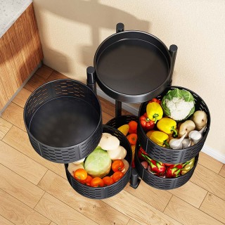 Estante de Bakset giratorio redondo de almacenamiento de metal