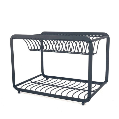 Stilvolles doppelst?ckiges Geschirrregal über der Theke