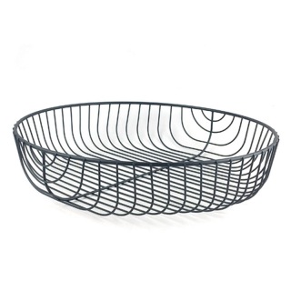 Cesta de frutas de alambre con recubrimiento en polvo para cocina