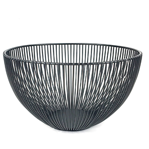 Armazenador de frutas empilhável de arame preto para bancada