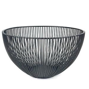 Penyimpanan Buah Meja Kawat Hitam yang Dapat Ditumpuk