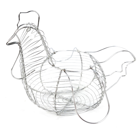 Cesta de cocina de almacenamiento de huevos de metal Essentials para el hogar