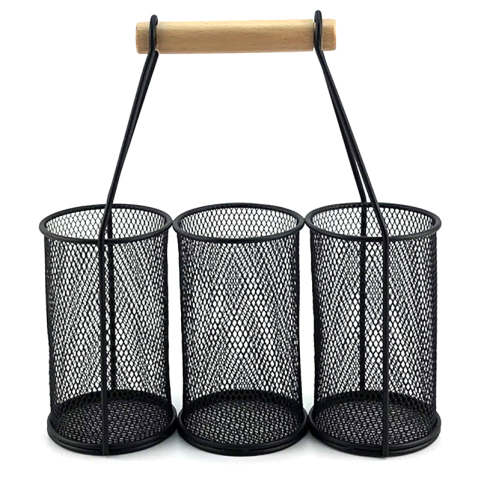 Organizador de utensilios de cocina de malla de hierro