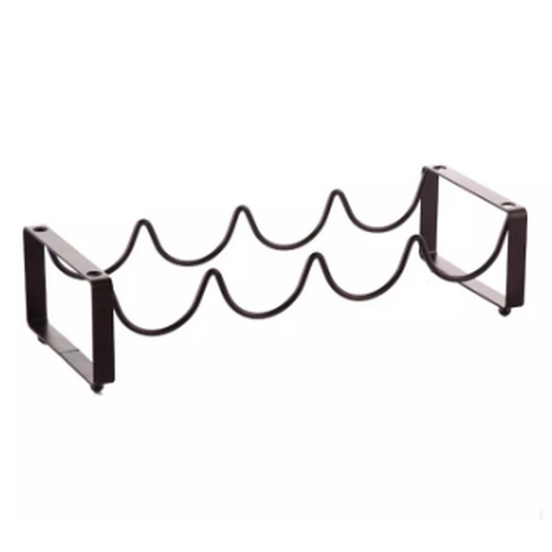 Fekete, egymásra rakható, nagyméretű bortartó állvány Fekete, egymásra rakható, nagyméretű bortartó állvány