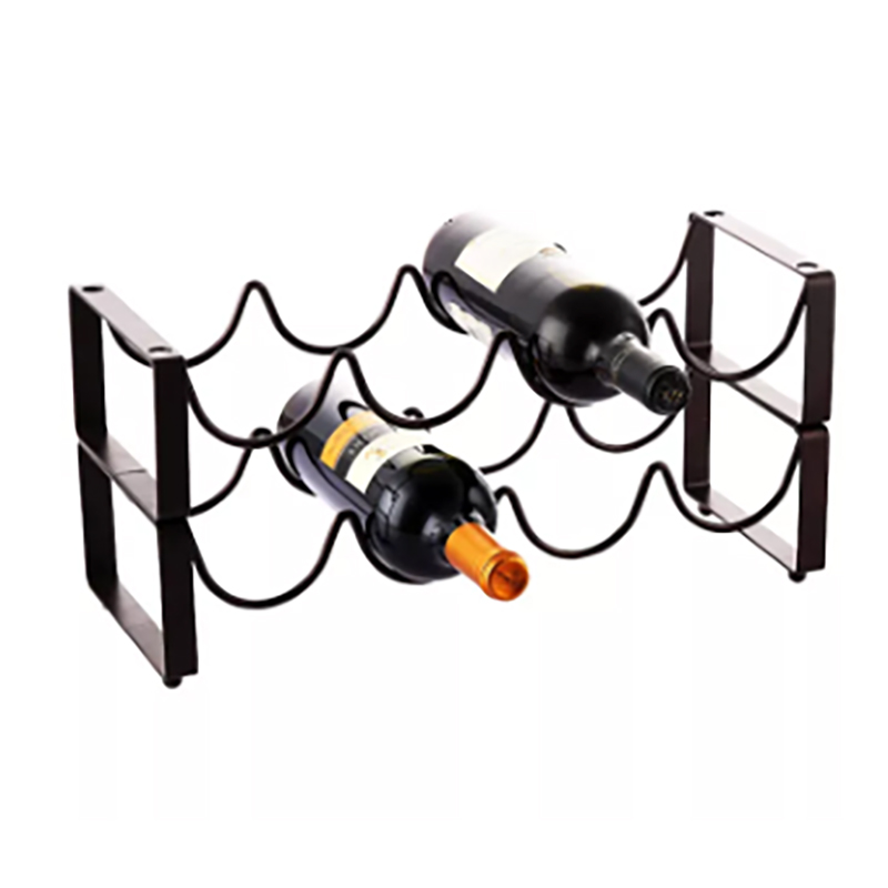 Black Stackable Large Storage Wine Rack Stand