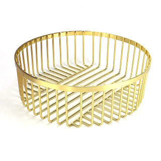 Runder Drahtkorb aus vergoldetem Metall