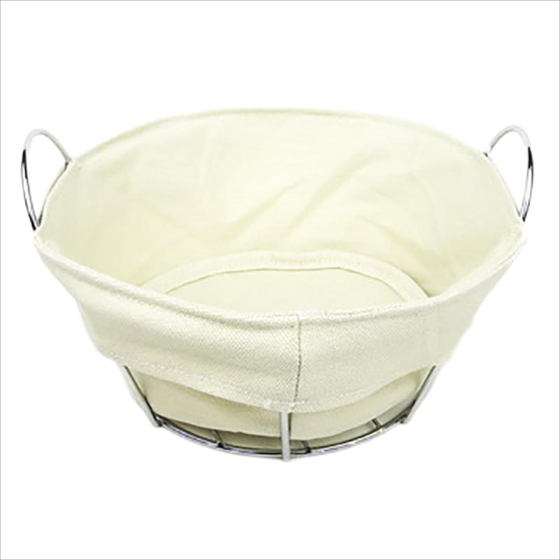 Cesta de pan redonda de algodón con asa